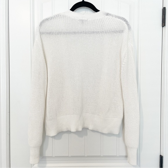 Dynamite White Knit Open Cardigan Sweater Size Medium - Picture 2 of 5